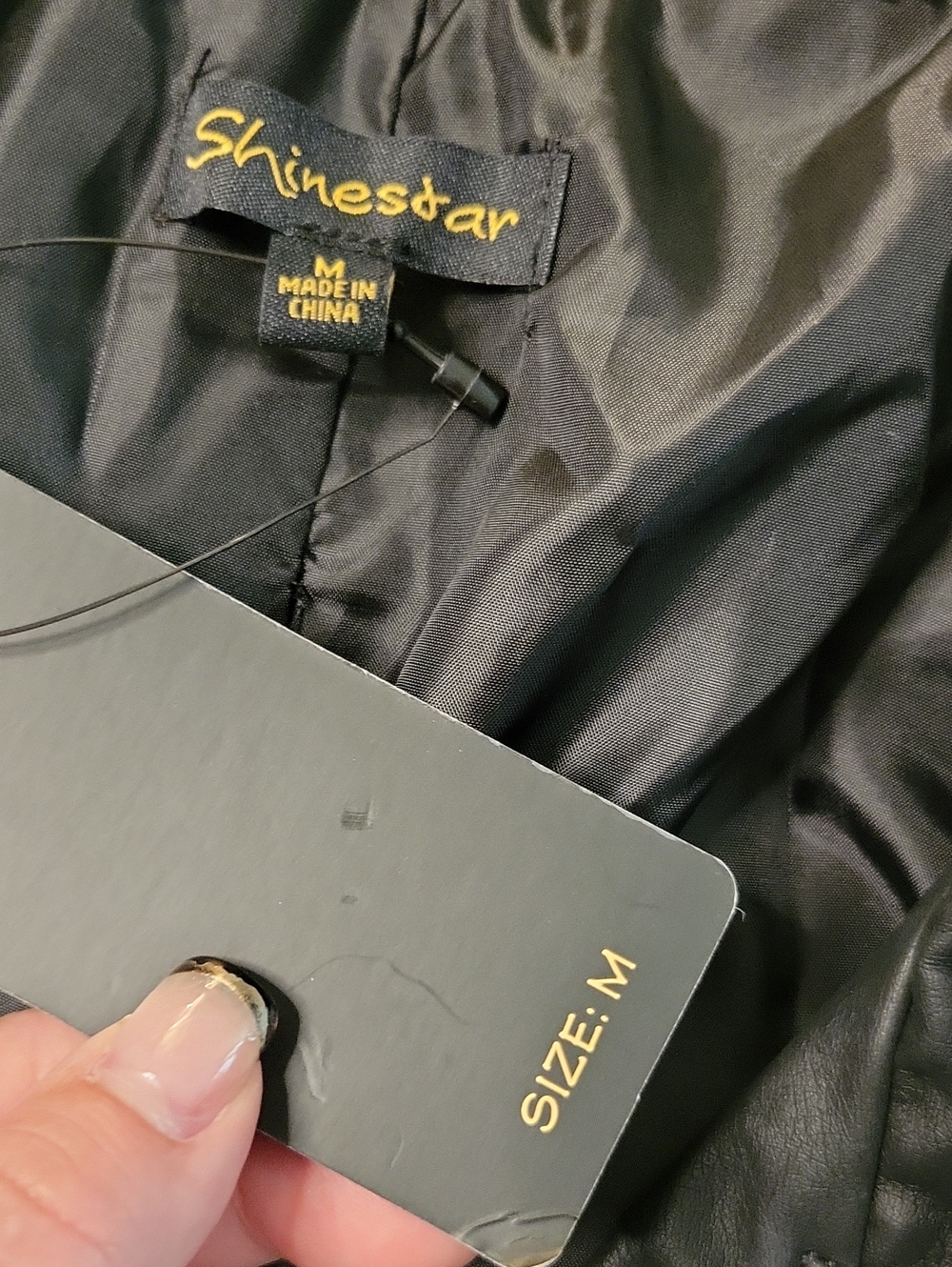 Shinestar Black Faux Leather Jacket - Picture 2 of 2